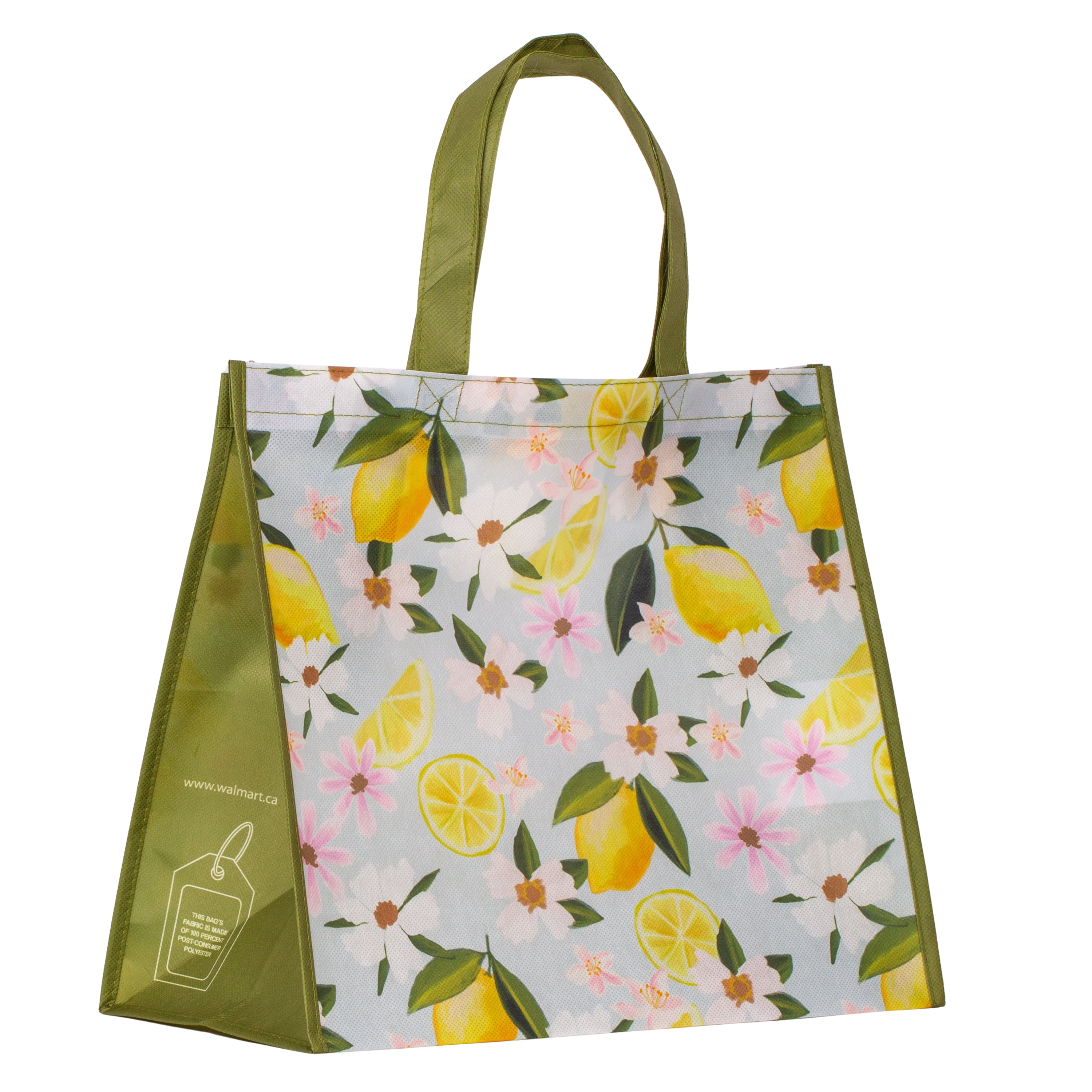Spring-Themed 2026 Reusable Grocery Bag with Bottle Holder – Reusable Shopping bag for groceries