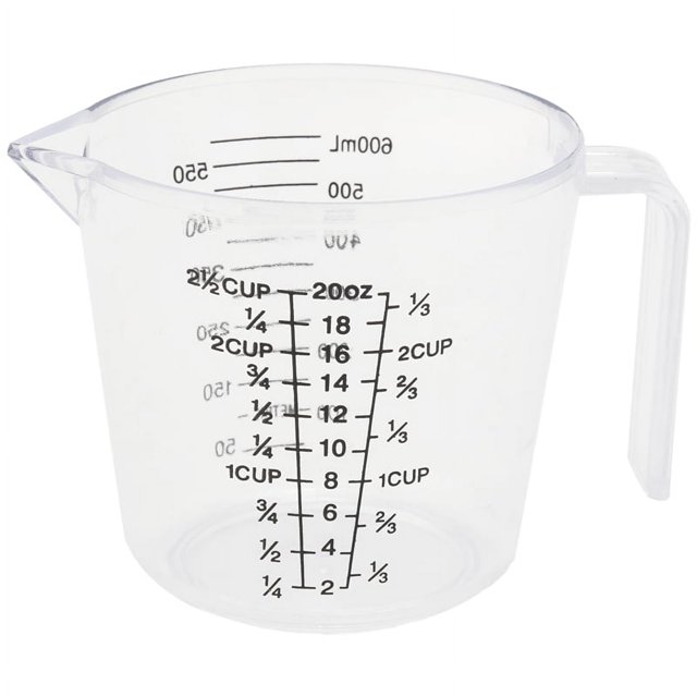 Vaso medidor graduado de plástico de doble cara con vaso medidor graduado, cilindro medidor de 600 ml