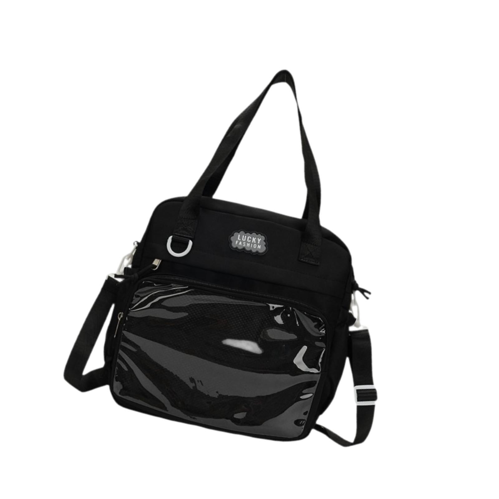 QccHieUs Ita Bag Adjustable Itabag Front Window Storage Case Casual Uniform Bag for Girls Black