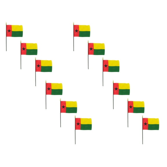 12 pack - Guinea-Bissau 4" x 6" Stick Flag