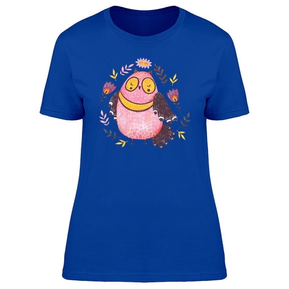 Cute Owl With Ethnic Body T-Shirt Women -Image by Shutterstock, Female Medium