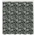 thumbnail image 3 of Abstract Shower Curtain, Jumbled and Superimposed Spiral Figures Pattern in Repeating Form, Fabric Bathroom Set with Hooks, 69W X 70L Inches, Black White and Pale Grey, by Ambesonne, 3 of 3