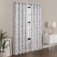 thumbnail image 5 of Eclipse 100% Blackout Curtain, Larissa Leaf Grommet Curtain, 63 In Long x 50 In Wide, Botanical Print, Sky Blue, 5 of 8