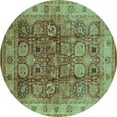 thumbnail image 1 of Ahgly Company Indoor Round Oriental Light Blue Industrial Area Rugs, 7' Round, 1 of 4