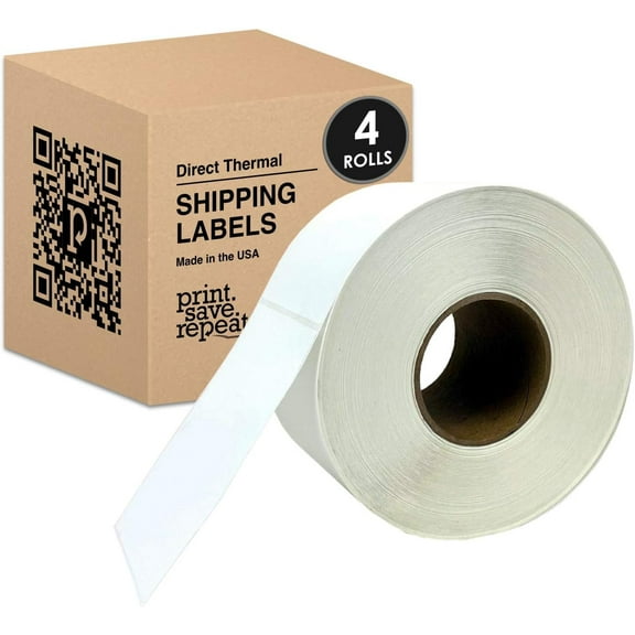 4x6 Direct Thermal Shipping Labels | Perforated Between Each Label | 4,000 Labels | 4 Rolls of 1,000 | 3 inch Core | Compatible with Zebra Printers