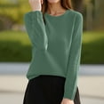 thumbnail image 2 of SGMVNU Sweaters for Women Crewneck Long Sleeve Soft Knit Pullovers Sweater Blouse Fall Dressy Casual Pullover Tops(Dark Green, XXL), 2 of 4