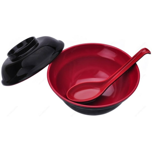 M.V. Trading MV3223.300 Set of Japanese Melamine Soup Bowl with Lid and
