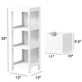 thumbnail image 5 of Topbuy Wooden Floor Cabinet Multifunctional Bathroom Storage Cabinet Side Organizer w/Drawer White, 5 of 9
