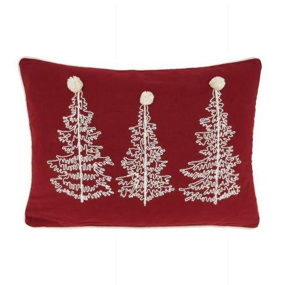 Saro Lifestyle Holiday Hues Christmas Trees Throw Pillow Cover