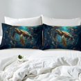 thumbnail image 4 of Ensemble de Draps Tortue de Mer Attrape-Rêves Ensemble de Draps Double, Draps Boho Plume Nautique Animaux Marins Drap-Housse, Décor Bohème Exotique, 4 of 6