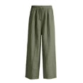 thumbnail image 2 of HNMKIU Wide Leg Pants Linen Drawstring with Pockets Solid Loose Casual Joggers Breathable Summer Trousers for Women GN1,XXXL, 2 of 8