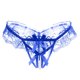 thumbnail image 1 of Puntoco Ropa interior para mujer, bragas, tanga sexy de encaje de color sólido con entrepierna abierta, bragas con lazo y perlas, 1 of 2