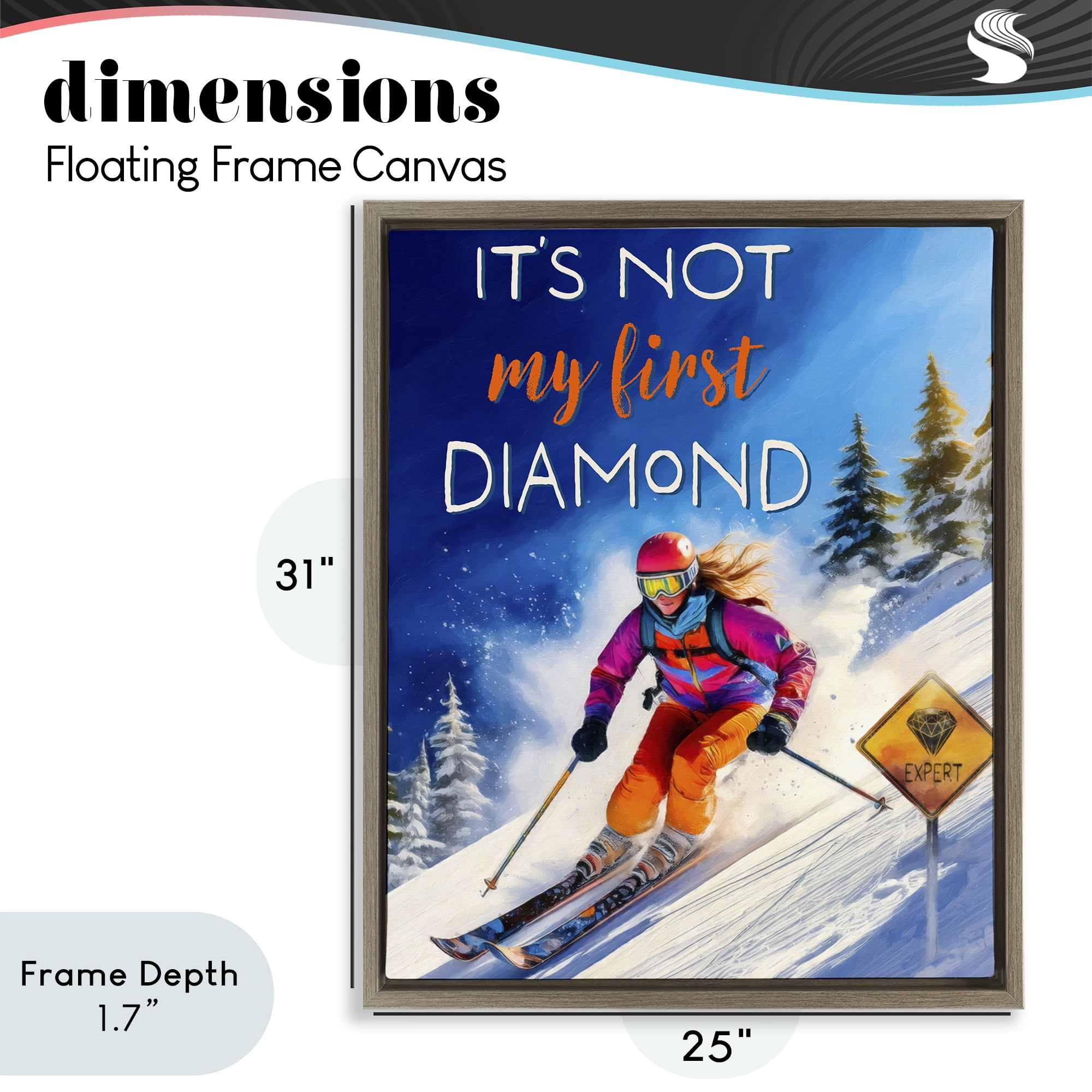 Stupell Industries Not My First Diamond Brown Framed Floater Canvas Wall Art, design by Grotto Studios