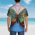thumbnail image 6 of Xecao Oil Painting Beautiful Butterfly print Hawaiian shirt - a stylish short-sleeve button-down for men, perfect for casual beach and tropical outings., 6 of 9