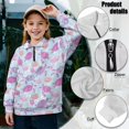 thumbnail image 6 of Uorisanigo Pink Turtle Girls Half Zip Cropped Pullover Sweatshirt Oversized Long Sleeve Lapel Zipper Sweatshirts Lightweight Quarter Zip Pullover Sweatshirts Cropped Hoodies, 6 of 7