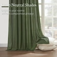thumbnail image 3 of 108 Inch Pinch Pleated Linen Curtains 1 Panels,Olive Green Semi Sheer Curtains with Pleated Hooks Back Tab for Track System,Extra Long 9ft Curtain for Living Room Bedroom,72x108, 3 of 17
