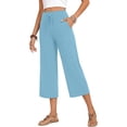 thumbnail image 5 of Wide Leg Yoga Pants for Women JIANLAI Pockets for Women Tummy Control High Waisted Yoga Pants Women Compression Workout Leggings (S-5XL) Sky Blue, 5 of 8
