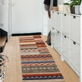 thumbnail image 2 of Hasoo 2' x 6' Runner Rugs Washable Distressed Vintage Tribal Geometric Carpet for Entryway Bedroom Soft Patchwork Rug, Orange, 2 of 6