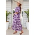 thumbnail image 4 of LA LEELA Women's Summer Batik Caftan Long Loungewear Dashiki House Dress with Pockets Sleepwear for Women Nightgown 1X-2X Orchid, Heart, 4 of 6