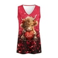 thumbnail image 4 of FUIALDOLG Highland Cow Tops Bling Red Love HeartsTank Tops for Women Lady Valentines Day Costume Sleeveless V Neck Vest Loose Fit Flowy T-Shirts Casual Athletic Golf T-shirt Basic Tee,3XL, 4 of 7
