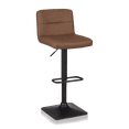 thumbnail image 1 of Bouclair Rust Matte Faux Leather and Metal Adjustable Bar Stool, 1 of 10