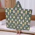 thumbnail image 5 of Dark Green Princess Castle Pattern Hooded Bath Towel，60"x35" for Ages 3 To 12 Kids, Quick Dry Lightweight Soft Microfiber Hood Beach Towel Cover Up for Kids, 5 of 7