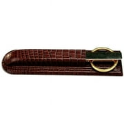 Brown Crocodile Embossed Leather Library Set
