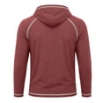 thumbnail image 4 of Xaqiouau Mens Solid Color Poly-Rayon Blend Hoodie Raglan Sleeve Pullover Long Sleeve Slim Fit Casual Spring & Fall Daily Tops Red XXXL, 4 of 5