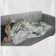 thumbnail image 6 of Celtic Soft Flannel Fleece Throw Blanket, 3 Legged Macro Single Celtic Form with Curved Lines Extending from Centre Print, Cozy Plush for Indoor and Outdoor Use, 70" x 90", Green Pink, by Ambesonne, 6 of 6