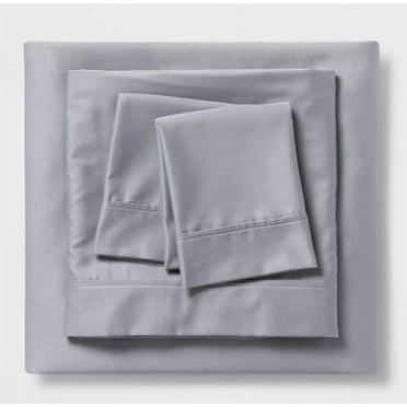 Threshold 500 Thread Count Tri-Ease Queen Bed Sheet Set in Light Gray