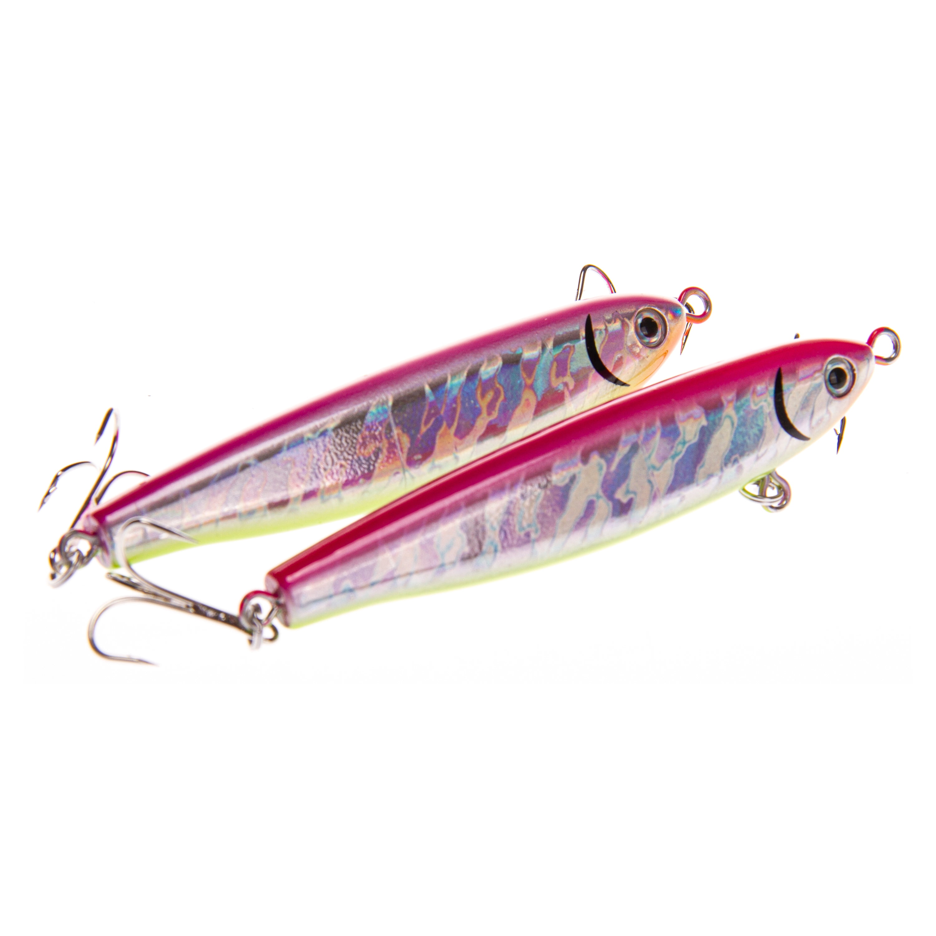 Ozark Trail Saltwater Inshore Twitch Bait Fishing Lures, Pink/Chartreuse, 2-Pack
