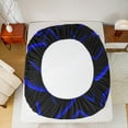 thumbnail image 5 of Manfei Blue Neon Light Queen Sheet Sets 4 Pieces, Geometric Minimalist Flat Sheet, Black Queen Fitted Sheet, Microfiber Bedroom Decor, 5 of 7