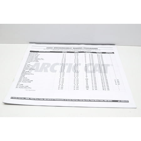 Arctic Cat 2258-273 2009 Snowmobile Wiring Diagrams QTY