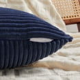 thumbnail image 3 of Fancy Homi 2 packs Navy Blue Decorative Throw Pillow Covers 20x20 inch for Living Room Couch Bed Sofa, Rustic Farmhouse Boho Home Decor, Soft Corss Corduroy Patchwork Accent Cushion Case 50x50 cm, 3 of 11