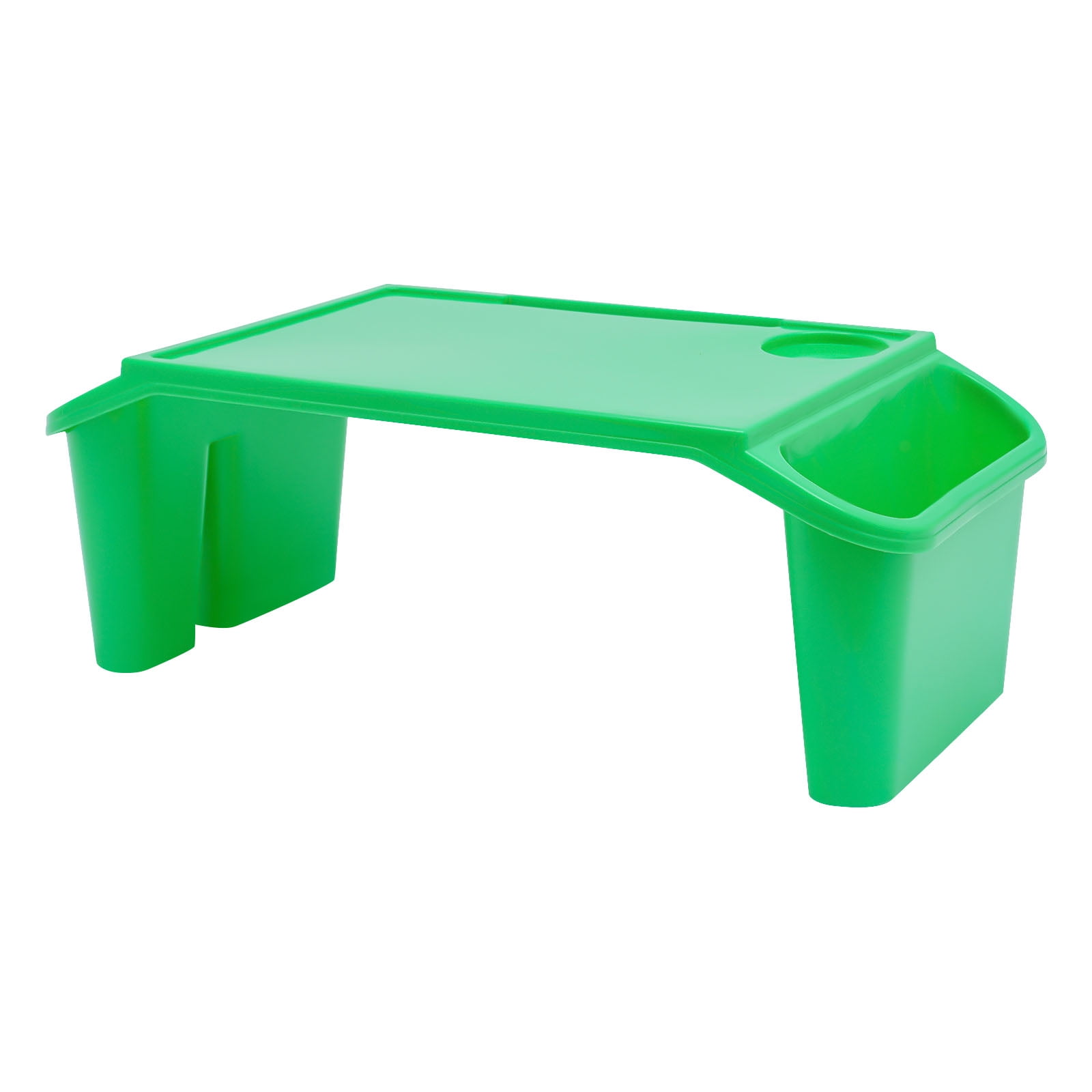 Kids Plastic Lap Desk Tray Breakfast Laptop Trays with Side Pockets Portable Lap Bed Table for Writing, Eating, Game Classroom 6Pcs Green