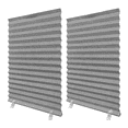 thumbnail image 1 of 2 Pzas Persianas de Ventana Plisadas de Lino Sintético sin Taladro Temporales Blinds Autoadhesivas de Papel Plisado Blinds Corte Libre Tamaño 50% Persianas de Filtrado de Luz (Gris Claro, 47" An x, 1 of 9