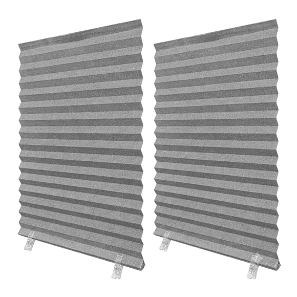 2 Pzas Persianas de Ventana Plisadas de Lino Sintético sin Taladro Temporales Blinds Autoadhesivas de Papel Plisado Blinds Corte Libre Tamaño 50% Persianas de Filtrado de Luz (Gris Claro, 47" An x
