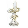thumbnail image 2 of Figurine for Rustic Fleur De Lis FDL Distressed White Freestanding Tabletop Statue Home Décor - Vintage Royal Ornate Style Decoration, 2 of 5