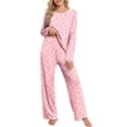 thumbnail image 3 of DreamFish Women's Pajama Set Long Sleeve Top and Pants with Pockets Soft Lightweight Sleepwear Loungewear, 3 of 3