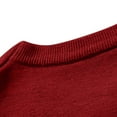 thumbnail image 4 of HAiming Mens Crewneck Pullover Sweater Solid Color Long Sleeve Crewneck Knit Tops 2025 Plus Size Casual Basic Sweaters, 4 of 7