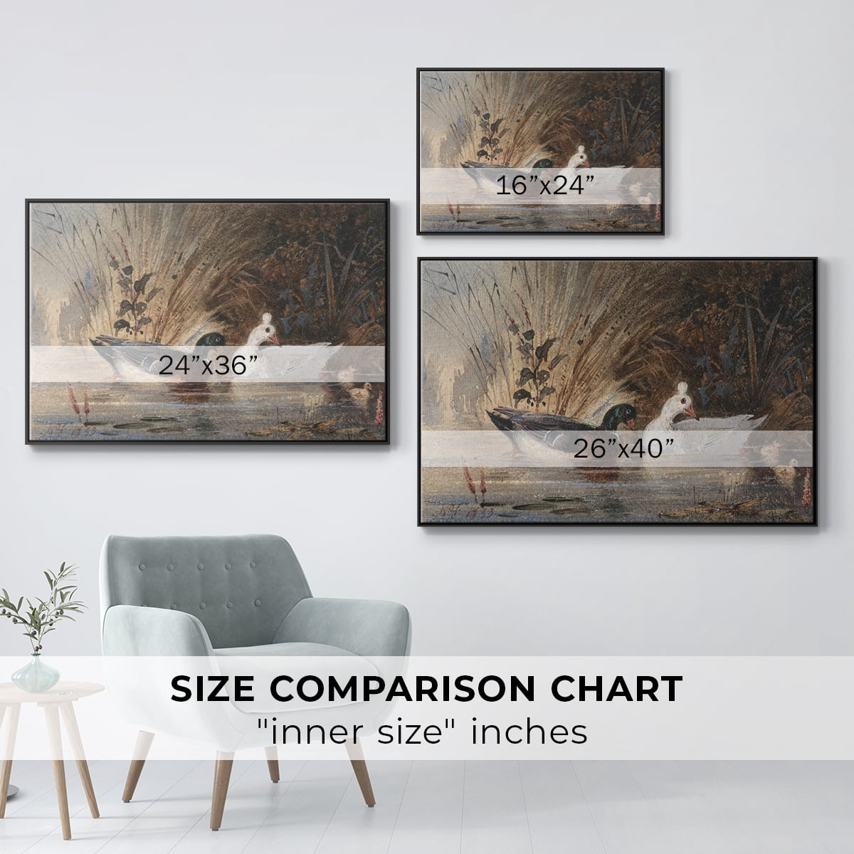 Vintage Animal Print-XVIII By Wexford Home Framed in Black Wood Gallery Wrapped Canvas 25 in. x 37 in.