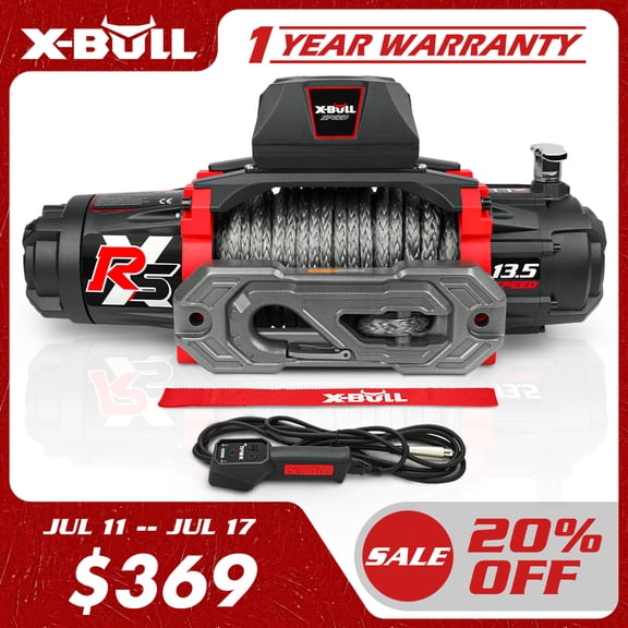 X-BULL Electric Winch 13500lb Load Capacity 12V DC Power Towing Truck Off-Road 2 in 1 Wireless Remote