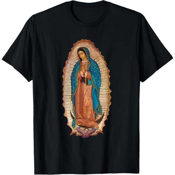 Virgen De Guadalupe Sant Mary Mexico Shirts For Women T-Shirtmen and women can wear, black, white, gifts.S,M,L,XL,2XL,3XL,2541XL