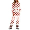 thumbnail image 2 of Yuyuzo Flannel Pajamas Set for Women Fleece Fuzzy Warm Long Sleeve Sweatshirts Pjs Pants Lounge Nightwear Matching Sets, 2 of 6