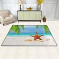 thumbnail image 2 of SKYSONIC 72x48in Starfish Leaves Sandy Beach Area Rug, Non-Slip Floor Carpet for Indoor Living Dining Room and Bedroom Area, 2 of 7