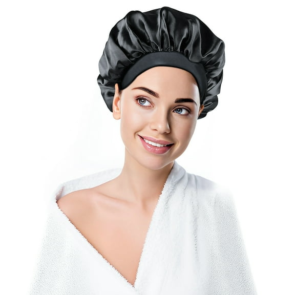 ViviDreamore Satin Bonnet Silk Bonnet for Sleeping Silk Sleep Cap Hair Bonnet for Sleeping Bonnets for Women Curly Natural Braid Hair Bonnet for Men Adjustable Wide Band Double Layer