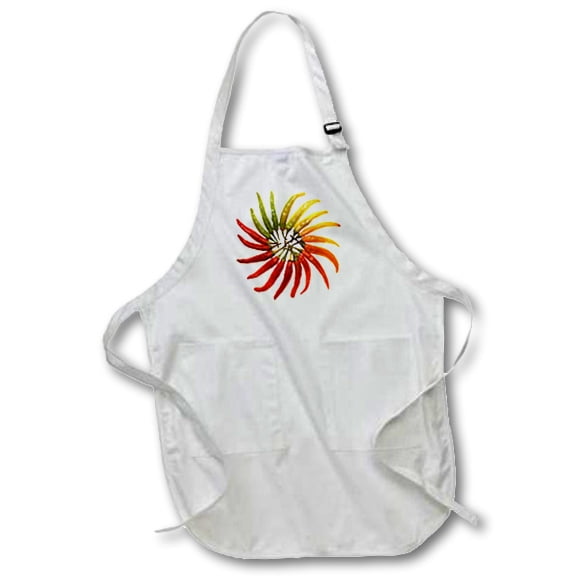 3dRose apr/_46855/_4 Red Hot Chili Peppers-Chili Black 22 by 30-Inch Chili Pepper-Full Length Apron