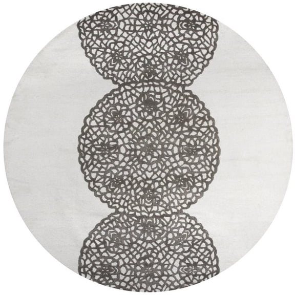 Alora Decor Charming 10' Round Grey/Gray/Rust/Blue Hand-Tufted Area Rug