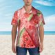 thumbnail image 2 of Balery Refreshing Watermelon Slices Camisas hawaianas de manga corta para hombre, camisas playeras de corte holgado, camisas de vacaciones con botones,Large, 2 of 7