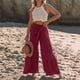 thumbnail image 1 of WILLBEST Pantalones Casuales para Mujer, Pantalones Palazzo Acampanados de Cintura Alta de Verano para Mujer, Pantalones de Playa, Pantalones Largos para Mayor Comodidad y Estilo. Extra Grande, 1 of 8